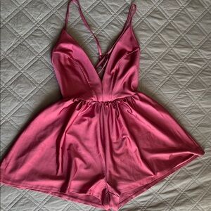 Urban Outfitters Pink Satin Romper